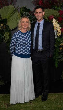 TENNIS FED CUP OFFICIAL DINNER, Nicole Pratt and Andrew Roberts pose for a photo on the black carpet ahead of the 2019 Fed Cup Final Dinner at the State Reception Centre in Perth, Thursday, November 7, 2019. ( NO ARCHIVING, EDITORIAL USE ONLY, NO USE IN BOOKS WITHOUT CONSENT PERTH WA AUSTRALIA  Copyright: xFIONAxHAMILTONx 20191107001431366175