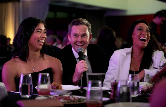 TENNIS FED CUP OFFICIAL DINNER, Astra Sharma, Todd Woodbridge and Priscilla Hon during the 2019 Fed Cup Final Dinner at the State Reception Centre in Perth, Thursday, November 7, 2019. ( NO ARCHIVING, EDITORIAL USE ONLY, NO USE IN BOOKS WITHOUT CONSENT PERTH WA AUSTRALIA  Copyright: xFIONAxHAMILTONx 20191108001431432766