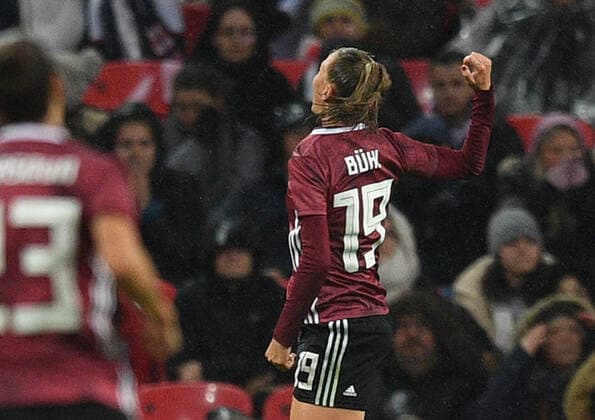 9th November 2019; Wembley Stadium, London, England; International Womens Football Friendly, England women versus Germany women; Klara Buhl of Germany celebrates scoring her teams second goal in 79th minute 1-2 - Editorial Use  ActionPlus12186118 SimonxWest