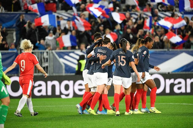 Fußball, Damen, EM-Quali, Frankreich - Serbien EQUIPE DE FRANCE DE FOOTBALL FEMININ - JOIE FOOTBALL FEMININ : France vs Serbie - Qualifications EURO 2021 - 09 11 2019 FEP Panoramic 