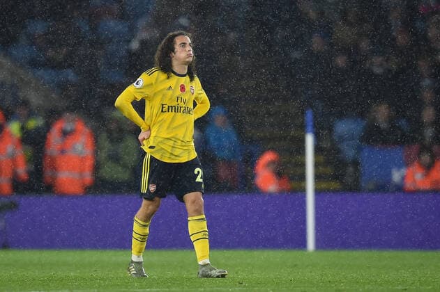 Leicester City v Arsenal Premier League Matteo Guendouzi of Arsenal during the Premier League match at the King Power Stadium, Leicester Content Not Available For UK Newspapers Copyright: xMartynxHaworthx FIL-13854-0159