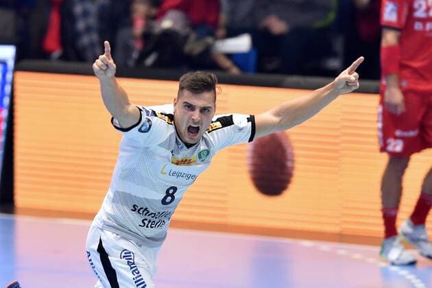 Jubel bei Lukas Krzikalla (SC DHfK Leipzig) , GER, MT Melsungen - SC DHfK Leipzig, Handball, 1. Bundesliga Maenner, 09.11.2019, GER, MT Melsungen - SC DHfK Leipzig, Handball, 1. Liga Maenner, 09.11.2019 Kassel Copyright: xSippel xEibner-Pressefotox EP_rsl