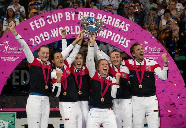 TENNIS FED CUP FINAL, Team France wins the Fed Cup Final tennis competition at RAC Arena in Perth, Sunday, November 10, 2019. ( NO ARCHIVING, EDITORIAL USE ONLY, NO USE IN BOOKS WITHOUT CONSENT PERTH WA AUSTRALIA  Copyright: xFIONAxHAMILTONx 20191110001431886405