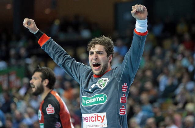 10.11.2019, xovx, Handball HBL, HSG Wetzlar - TSV Hannover Burgdorf emspor, Jubel bei Domenico Ebner (TSV Hannover-Burgdorf), Aktion . (DFL DFB REGULATIONS PROHIBIT ANY USE OF PHOTOGRAPHS as IMAGE SEQUENCES and or QUASI-VIDEO) Wetzlar