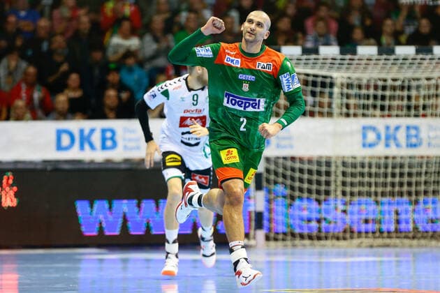 10.11.2019, xtgx, Handball Liqui Moly HBL, SC Magdeburg - GWD Minden emspor, v.l. Zeljko Musa (Magdeburg, 2) jubel, Torjubel, jubelt über das Tor, celebrate the goal, celebration GETEC Arena