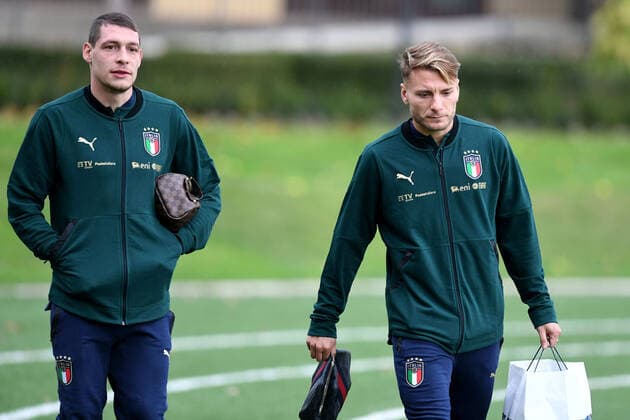 Fußball, Nationalteam Italien Training Photo LaPresse - Jennifer Lorenzini 11 November 2019 Firenze (Italy) Soccer Italy Italian Football meeting - "Coverciano" - Training In the pic: Andrea Belotti, Ciro Immobile  Copyright: xLaPresse JenniferxLorenzinix