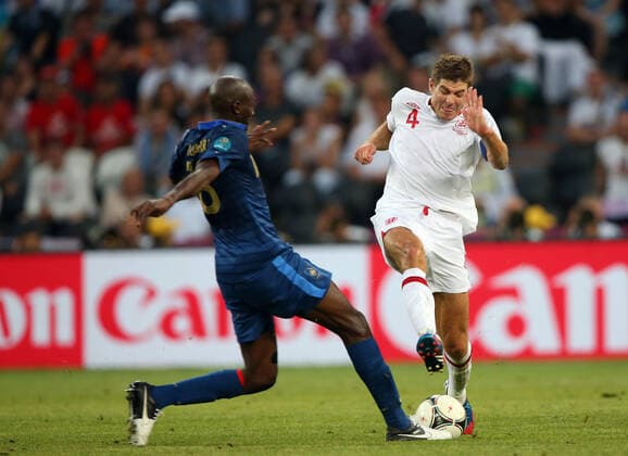 Alou Diarra & Steven Gerrard France V England Euro 2012 Euro 2012 France V England Donbass Arena, Donetsk, Ukraine 11 June 2012  Copyright: MaryxEvansxAllstarxStewartxKendall 12535782 editorial use only