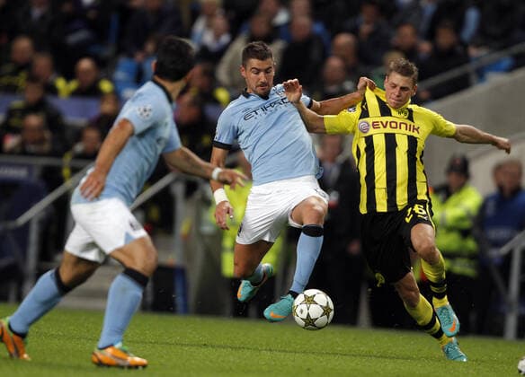Matija Nastastic & Lukasz Piszczek Manchester City V Borussia Dortmund Manchester City V Borussia Dortmund Uefa Champions League Group D Etihad Stadium, Manchester, England 03 October 2012  Copyright: MaryxEvansxAllstarxRichardxSellers 12542281 editorial use only
