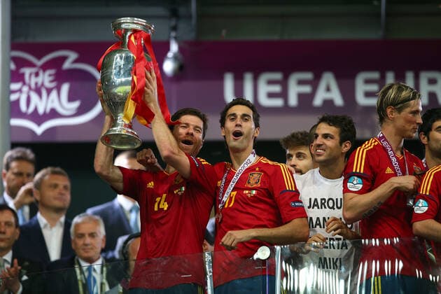 Xabi Alonso, Alvaro Arbeloa, Cesc Fabregas & Fernando Torres Spain V Italy Euro 2012 Euro 2012 Spain V Italy Olympic Stadium, Kiev, Ukraine, Ukraine 01 July 2012  Copyright: MaryxEvansxAllstarxStewartxKendall 12545911 editorial use only