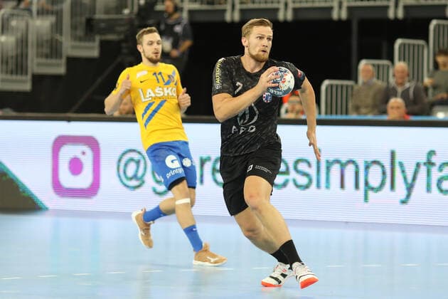 Zagreb, 14.11.2019. - Arena Zagreb hall, 2019 20 EHF Men s Champions League Group Phase. HC PPD Zagreb (black) - RK Celje Pivovarna Lasko (yellow) 27:31 MANDIC David (7) 