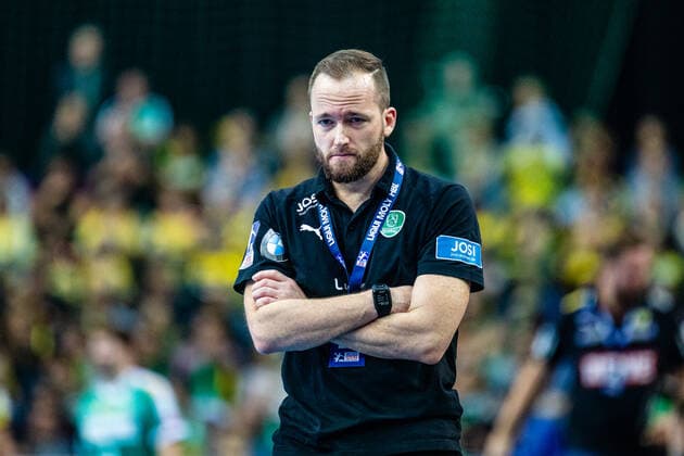 Trainer Andre Haber (SC DHFK Leipzig) waehrend der Saison 2019-2020 in der 1. Handball Bundesliga (Herren) zwischen SC DHfK Leipzig und Rhein Neckar Löwen in der Arena Leipzig am 14. November 2019 in Leipzig, Sachsen, Deutschland