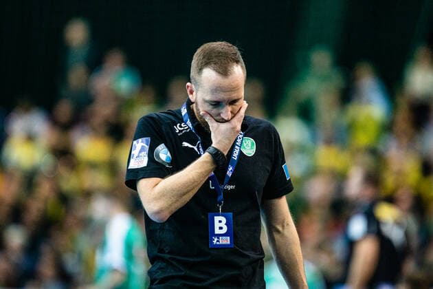 Trainer Andre Haber (SC DHFK Leipzig) waehrend der Saison 2019-2020 in der 1. Handball Bundesliga (Herren) zwischen SC DHfK Leipzig und Rhein Neckar Löwen in der Arena Leipzig am 14. November 2019 in Leipzig, Sachsen, Deutschland