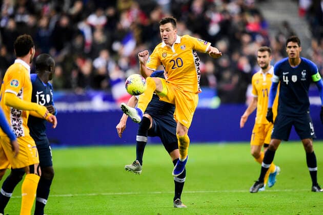 Vadim Rata (Mda) FOOTBALL : France vs Moldavie - Qualifications Euro 2020 - Paris - 14 11 2019 JBAutissier Panoramic 
