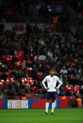 Joe Gomez (E) was booed by some supporters as he came on as a substitute. Today s game between England and Montenegro is England s 1000th senior men s international match, Länderspiel, Nationalmannschaft and it is England v Montenegro EUFA EURO Qualifier, EM, Europameisterschaft at Wembley Stadium, London, on November 14, 2019. **Editorial use only, license required for commercial use. No use in betting, games or a single club league player publications** 