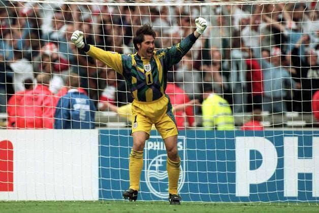 Seaman Celebrates Penalty Save England V Spain 22 June 1996  Copyright: MaryxEvansxAllstarxRichardxSellers 12112725 editorial use only