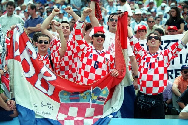 Croatia Fans Argentina V Croatia 26 June 1998  Copyright: MaryxEvansxAllstarxRichardxSellers 12129050 editorial use only