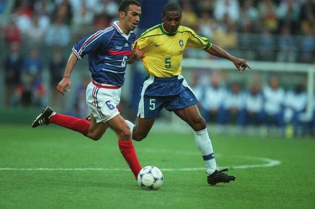 Djorkaeff & Cesar Sampaio Brazil V France 12 July 1998  Copyright: MaryxEvansxAllstarxStewartxKendall 12129390 editorial use only