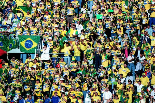 Brazil Fans Before The Final Brazil V France 12 July 1998  Copyright: MaryxEvansxAllstarxNigelxAcklam 12129450 editorial use only