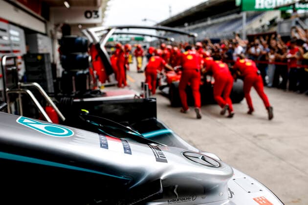 Motorsports: FIA Formula One World Championship, WM, Weltmeisterschaft 2019, Grand Prix of Brazil, detail, sponsor logo, car of Mercedes AMG Petronas Motorsport Sao Paulo Brazil