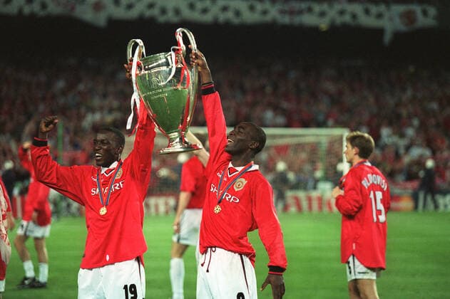 Dwight Yorke & Andy Cole Manchester United, ManU Bayern Munich 26 May 1999  Copyright: MaryxEvansxAllstarxRichardxSellers 12139059 editorial use only