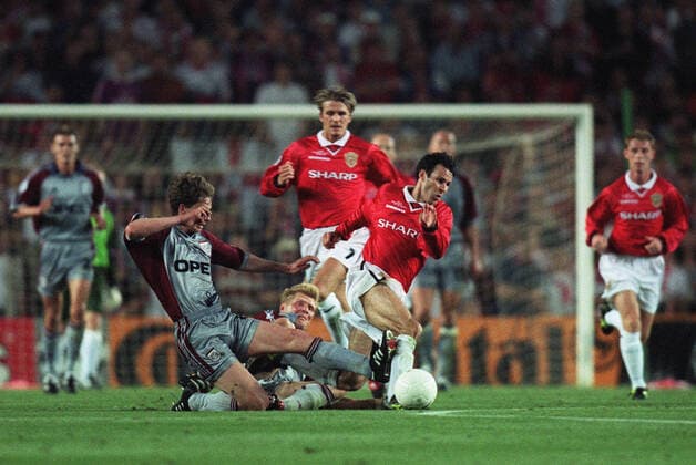 Ryan Giggs,Effenberg & Tarnat Manchester United, ManU Bayern Munich 26 May 1999  Copyright: MaryxEvansxAllstarxRichardxSellers 12139067 editorial use only
