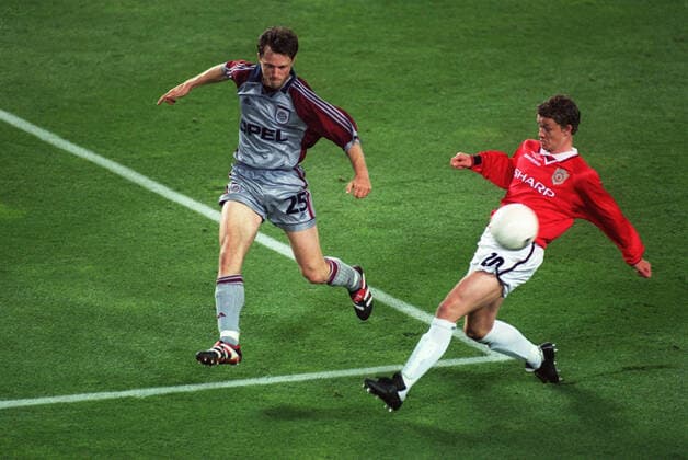 Solskjaer & Thomas Linke Manchester United, ManU Bayern Munich 26 May 1999  Copyright: MaryxEvansxAllstarxDavidxDavies 12139073 editorial use only