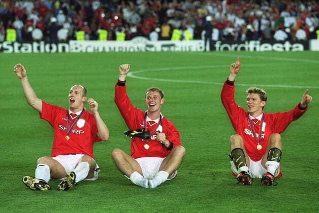 Jaap Stam,Nicky Butt,Blomqvist Bayern Munich V Manchester United, ManU 26 May 1999  Copyright: MaryxEvansxAllstarxRichardxSellers 12139192 editorial use only