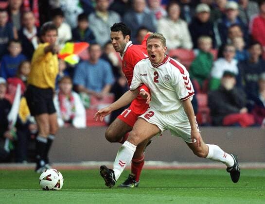 Soren Colding & Ryan Giggs Wales V Denmark 09 June 1999  Copyright: MaryxEvansxAllstarxRichardxSellers 12139202 editorial use only