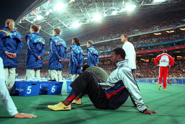 Michael Johnson 400 Metres, Sydney Olympics Sydney Olympic Games, Olympische Spiele, Olympia, OS Olympic Stadium, Sydney, Sydney, Australia 22 September 2000  Copyright: MaryxEvansxAllstarxPaulxMcfegan 12150534