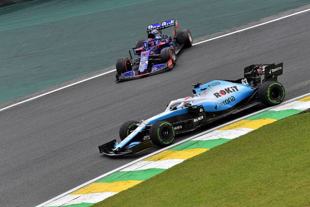 FORMULA 1 HEINEKEN GRANDE PRÃäMIO DO BRASIL 2019 15.11.2019, Autodromo Jose Carlos Pace, Interlagos, FORMULA 1 HEINEKEN GRANDE PRÃäMIO DO BRASIL 2019 , im Bild Dreher von Daniil Kvyat (RUS 26), Red Bull Toro Rosso Honda, George Russel (GBR 63), Rokit Williams Racing