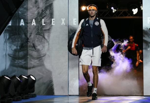 15th November 2019; O2 Arena, London, England; Nitto ATP, Tennis Herren Tennis Finals; Alexander Zverev (GER) walks towards to the court for his match with Daniil Medvedev (RUS) - Editorial Use  ActionPlus12188347 HongboxChen