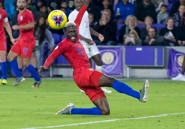 ORLANDO, FL - NOVEMBER 15: the United States forward Gyasi Zardes (9) try to score a goal during the CONCACAF Nations League soccer match between the Canada and United States on November 15, 2019 at Explorer Stadium in Orlando, FL. (Photo by Andrew Bershaw Icon Sportswire) SOCCER: NOV 15 CONCACAF Nations League - USA v Canada Icon1911150858