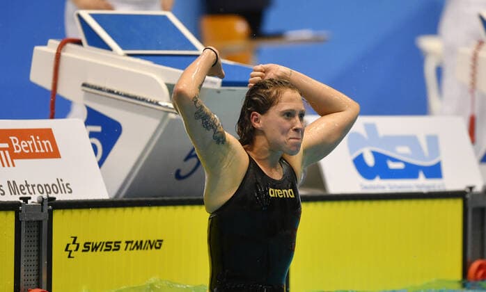 Bilder des Jahres 2019, Sport 11 November Sport Themen der Woche KW46 Sport Bilder des Tages Sarah Köhler (DSV), gewinnt die 1500m Freistil Frauen mit neuem Weltrekord und jubelt 25.Internationale Deutsche Kurzbahnmeisterschaften im Schwimmen Berlin 2019 swiming, Schwimmen, DM, Kurzbahn, 25m Meisterschaften, Deutsche Meisterschaft Berlin, 16.11.2019 Schwimmhalle Europasportpark *** Sarah Köhler DSV , wins the 1500m freestyle women with new world record and celebrates 25 International German Short Course Championships in swimming Berlin 2019 swiming, swimming, DM, short course, 25m championships, German Championships Berlin, 16 11 2019 indoor swimming pool Europasportpark
