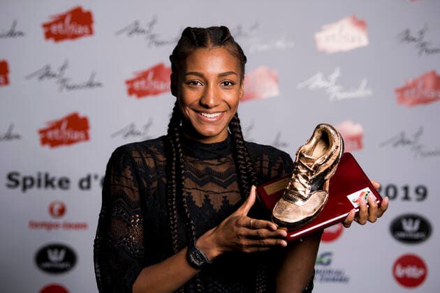 Bilder des Jahres 2019, Sport 11 November Sport Themen der Woche KW46 Sport Bilder des Tages Belgian Nafissatou Nafi Thiam poses for the photographer at the Golden Spike athletics awards ceremony, Saturday 16 November 2019 in Sint-Truiden. JASPERxJACOBS  x2428792x