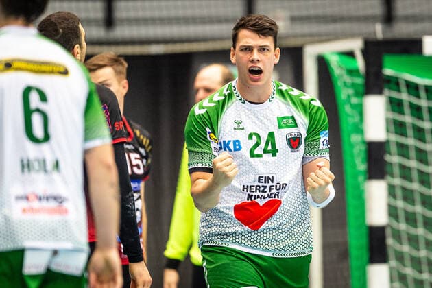 Sport Bilder des Tages Handball, EHF-Cup, HK Malmö - Füchse Berlin 191116 Füchse Berlins Frederik Simak jublar under handbollsmatchen i EHF Cup mellan HK Malmö och Füchse Berlin den 16 november 2019 i Malmö. Copyright: CHRISTOFFERxBORGxMATTISSON BB191116BB428