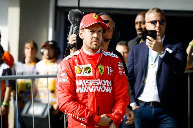 Treino classificatório GP Brasil F1 2019 SÃO PAULO, SP - 16.11.2019: TREINO CLASSIFICATÓRIO GP BRASIL F1 2019 - It will happen on Saturday (16), the qualifying training for GP Brazil Formula 1 2019, at the Interlagos racetrack, south of São Paulo. The race will take place tomorrow Sunday (17), with Mercedes driver Lewis Hamilton already champion for the sixth time. In the photo, Sebastian Vettel of Ferrari who will start in the second position of the starting grid on Sunday (17). (Photo: Aloisio Mauricio Fotoarena) x1832400x  AloisioxMauricio