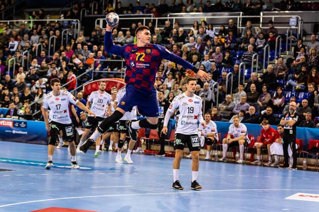 November 16, 2019, Barcelona, Barcelona, Spain: Ludovic Fabregas, 72 player of FC Barcelona, Barca Handbol from France, during the VELUX EHF Champions League match between FC Barcelona and Aalborg Handbold on November 16, 2019 at Palau Blaugrana, in Barcelona, Spain. Handball: VELUX EHF Champions League - FC Barcelona v Aalborg Handbold - ZUMAa181 20191116_zaa_a181_062 Copyright: xAFP7x