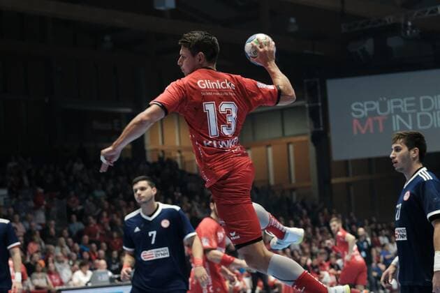 Handball, EHF Cup, MT Melsungen - Olympiakos Piräus 17.11.2019 xkhx Melsungen Men s EHF Cup 2019 20, 3. Qualifikationsrunde: MT Melsungen Olympiacos SFP (GRE), Yes Kunkel (13, MT Melsungen)