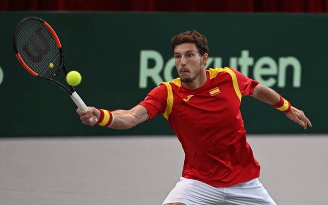 Spanish Copa Davis team s tennis player Pablo Carreno attends a team s training session at Caja Magica pavilion, in Madrid, Spain, 17 November 2019, on the eve of the beginning of David Cup finals. Chilean Team training session for Davis Cup finals !ACHTUNG: NUR REDAKTIONELLE NUTZUNG!  Copyright: xFERNANDOxVILLARx GRAF371 20191117-637095905344567331