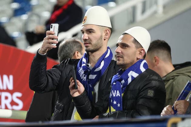 Kosovo v England UEFA EURO, EM, Europameisterschaft,Fussball 2020 Qualifiers The Kosovo fans before the UEFA Euro 2020 Qualifiers match at Fadil Vokrri Stadium, Prishtina Content Not Available For UK Newspapers Copyright: xPaulxChestertonx FIL-13875-0009