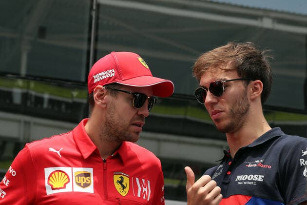 Photo4 LaPresse 17 11 2019 Sao Paulo, Brazil Grand Prix Formula One Brazil 2019 In the pic: Sebastian Vettel (GER) Scuderia Ferrari SF90 and Pierre Gasly (FRA) Scuderia Toro Rosso STR14  Copyright: xPhoto4 LaPressex
