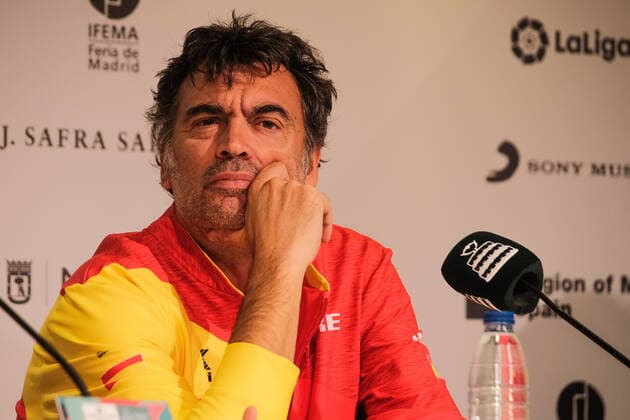 Sergio Bruguera (Capitaine espagne) TENNIS : Conference de presse - Coupe Davis - Madrid - 17 11 2019 AntonioNava Panoramic 