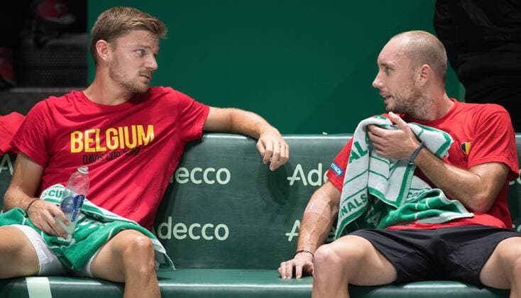 David Goffin and Steve Darcis of Belgium TENNIS : Conference de presse et entrainement Belgique - Coupe Davis - Madrid - 17 11 2019 PhotoNews Panoramic 