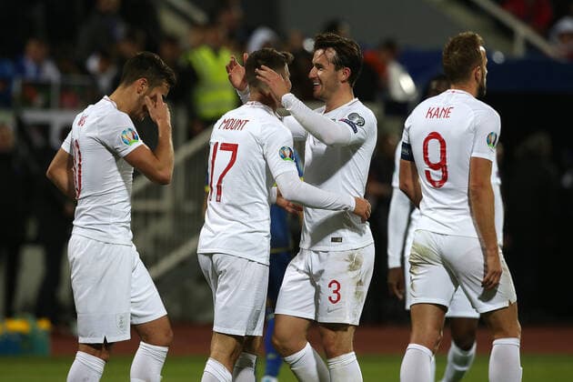 Kosovo v England UEFA EURO, EM, Europameisterschaft,Fussball 2020 Qualifiers Mason Mount of England celebrates scoring his sides 4th goal during the UEFA Euro 2020 Qualifiers match at Fadil Vokrri Stadium, Prishtina Content Not Available For UK Newspapers Copyright: xPaulxChestertonx FIL-13875-0066