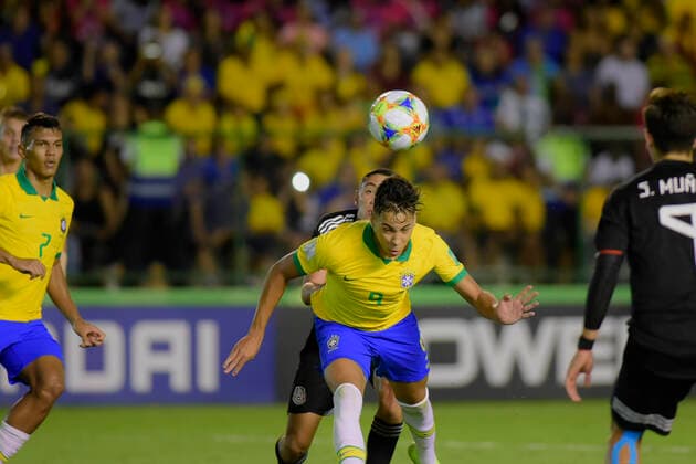 Sub 17 Mexico e Brasil BRASÍLIA, DF - 17.11.2019: SUB 17 MEXICO E BRASIL - Veron and Kaio Jorge during U17, U 17 Mexico and Brazil. FIFA U17 World Cup Final Match. Bezerrão Stadium. Brasilia DF. (Photo: Reinaldo Reginato Fotoarena) x1833626x  ReinaldoxReginato