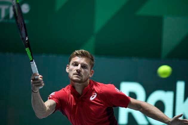 MADRID, SPAIN - NOVEMBER 18 : David Goffin of Belgium pictured during Davis Cup match between Belgium and Colombia at « Casa Magica « venue of the new look of Davis Cup 2019 on november 18 Madrid , Spain,18 11 2019 TENNIS : Finales Coupe Davis - Madrid - 18 11 2019 PhotoNews Panoramic 