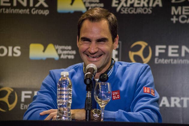 November 18, 2019, Buenos Aires, Federal Capital, Argentina: press conference, PK, Pressekonferenz of Roger Federer and Alexander Zverev after their arrival in Buenos Aires, Argentina. Both players will star in the exhibition match that will take place on Wednesday, November 20 at Parque Roca. In principle, the game was going to be against Juan MartoÂ­n del Potro, but five days after the show, the Argentine said he would not be able to play because of physical problems. After their stay in Buenos Aires, both the Swiss and the German will tour Latin America in which they will perform in Mexico, Colombia and Chile. Press Conference by Roger Federer and Alexander Zverev. - ZUMAa179 95091516st Copyright: xRobertoxAlmeidaxAveledox