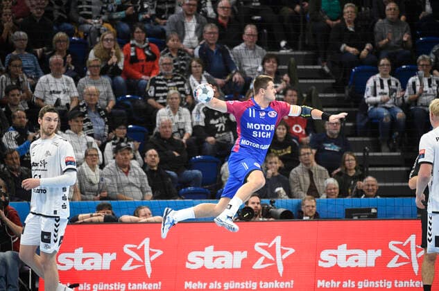 Zakhar Denysov (HC Motor Saporischja), Handball, Männer, THW Kiel vs HC Motor Saporischja (Zaporozhye), Champions-League, 9. Spieltag, Gruppenphase, 20.11.19 Kiel Sparkassen-Arena Schleswig-Holstein Germany