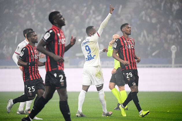 Fußball, Olympique Lyon - OGC Nizza JOIE - 09 MOUSSA DEMBELE (OL) FOOTBALL : Lyon vs Nice - Ligue 1 Conforama - 23 11 2019 FEP Panoramic 