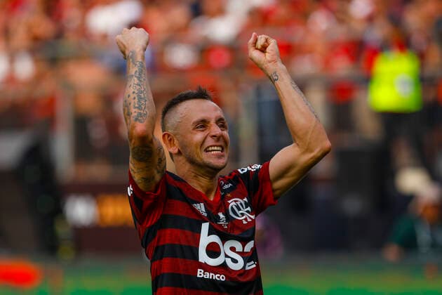 Rafinha celebrate wins afte the 2019 Copa Libertadores Final between Flamengo of Brazil and River Plate of Argentina at Estadio Monumental U in Lima, Peru on 23 Nov 2019. 